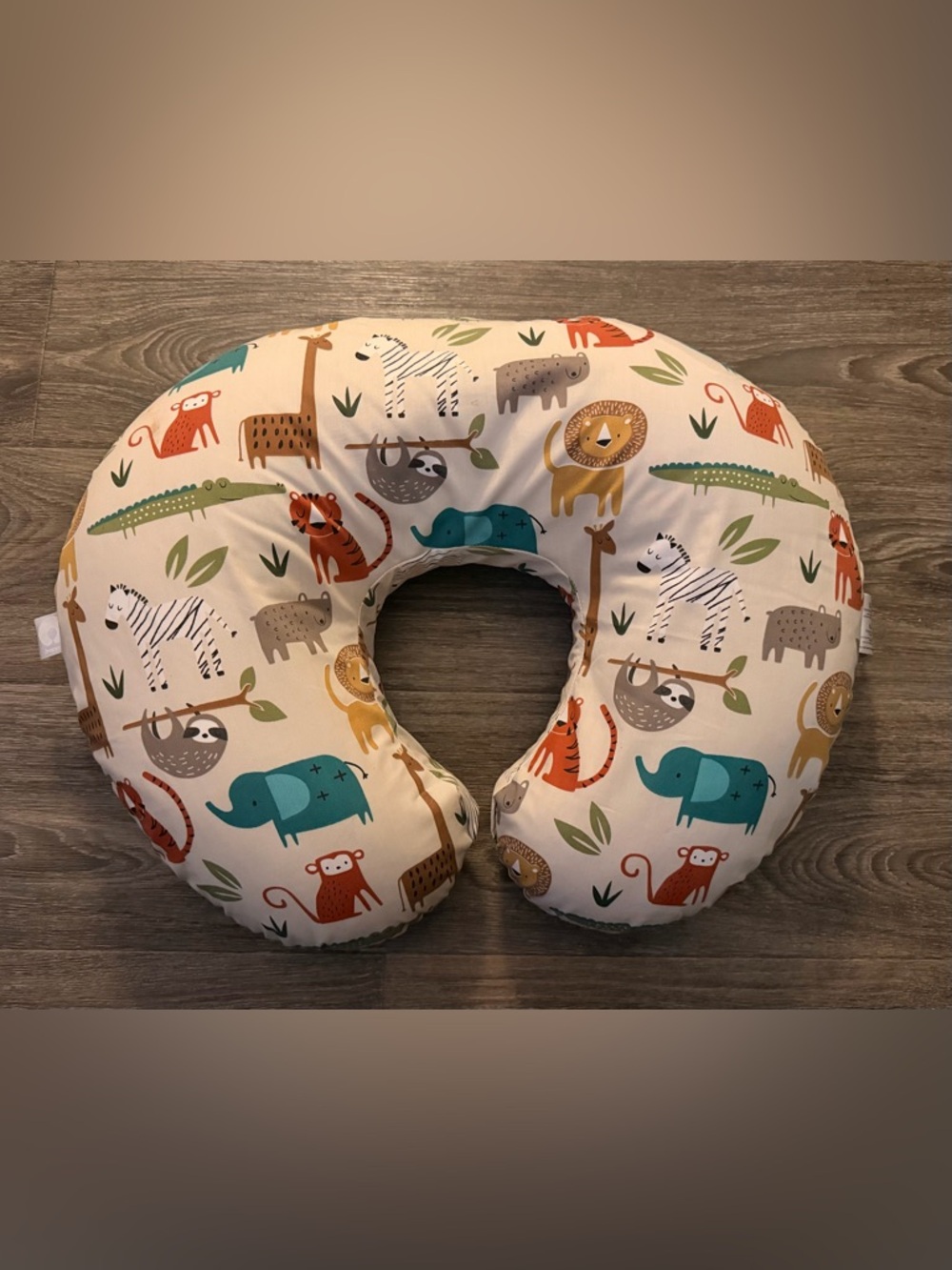 Boppy Cream Safari Animal Print Baby pillow
